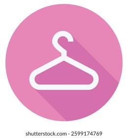 Stylized clothes hanger icon symbolizing fashion, clothing, storage, and organization.