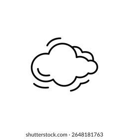 Stylized Cloud Icon Depicting Weather Conditions With Wind Effect