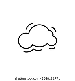 Stylized Cloud Illustration With Gentle Curve Detailing On Transparent Backdrop