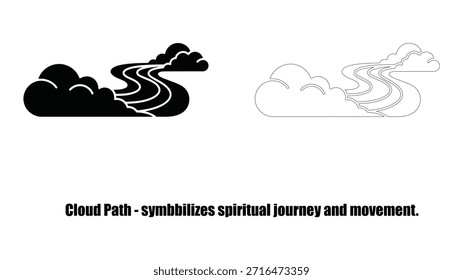 Camino de nube estilizado que simboliza el viaje espiritual y el movimiento