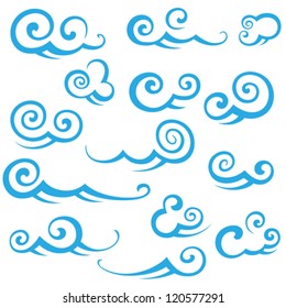 Stylized clouds collection. Vector illustration