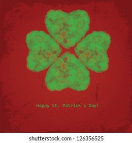Stylized clover leaf on a grunge background