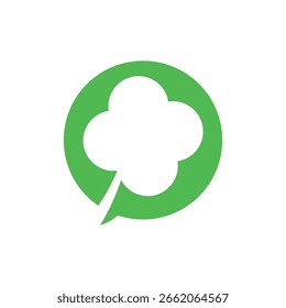 Logotipo estilizado de trevo e design de símbolo