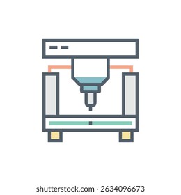 Icono estilizado de la máquina del CNC que ilustra procesos de fabricación modernos