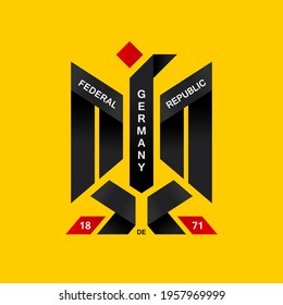 Stylized coat of arms of the Federal republic of Germany. Trendy badge design. Vector template