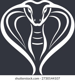 Stylized Cobra Hood Illustration - Vector Design for Reptile Enthusiasts and Wildlife Graphics