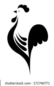 stylized cock. Company logo design.