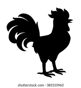 Stylized cock silhouette vector illustration