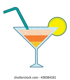 Stylized cocktail glass with texture