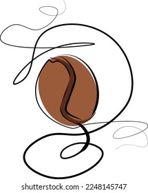 stylized coffee bean on a white background editable, Can be used for logo, sign, menu, poster, letterhead wall print, card.
