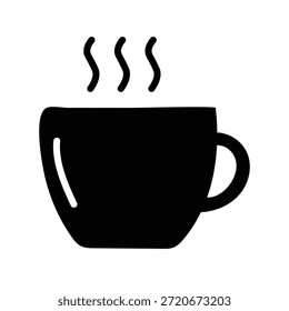 Ícone estilizado da xícara de café. Bebida quente, símbolo de café. Restaurante, design de café.