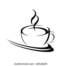 stylized coffee cup with steam