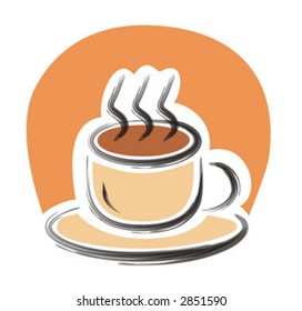 Stylized Coffee cup. Vector concept.