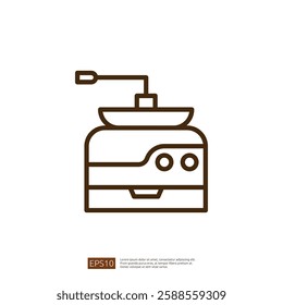 Stylized Coffee Maker Line Icon with Simple Design and Minimalist Aesthetic Representing Coffee Culture and Brewing Process in Modern Graphic Art