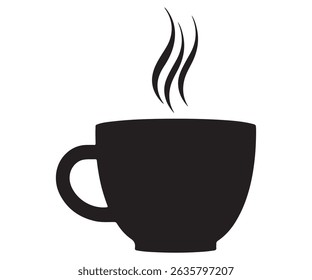 Stylized Coffee Mug Silhouette – Simple Vector Graphic for Cafes