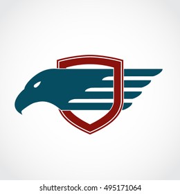 stylized color eagle shield logo