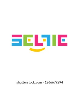 Stylized color vector logo SELFI on a white background. Beautiful and modern design for branding. Vector graphics