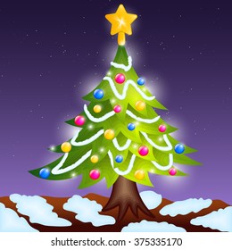 Stylized colored Christmas tree background