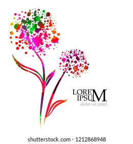 Stylized colored flower. Vector