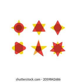 Stylized and colored star symbols template.