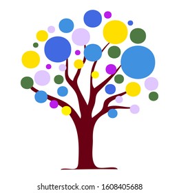 Stylized colored tree, for logos, banners, graphic concepts, web, print, t-shirts.