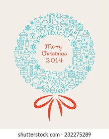 Stylized colorful background with Christmas elements.