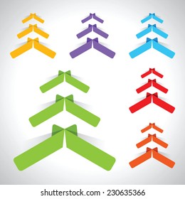 Stylized colorful ribbon Christmas tree, vector illustration