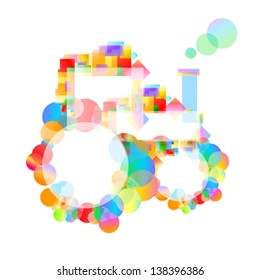 stylized colorful tractor