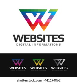 Stylized and colorful W letter. This logo is suitable for many purpose as website designer, webmaster, company name beginning with W and more.