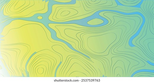 The stylized colourful wavy abstract topographic map contour, lines Pattern background. Topographic map and landscape terrain texture grid. Wavy banner and colour geometric form.