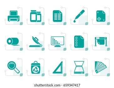 Stylized Commercial print icons - vector icon set