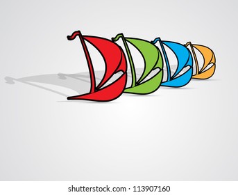 stylized commercial travel boat, overseas transport, commercial transport