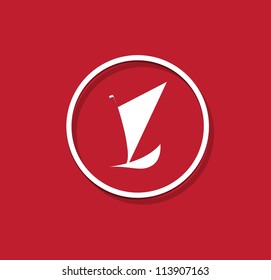 stylized commercial travel boat, overseas transport, commercial transport