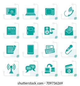 Stylized Communication and connection icons - vector icon set