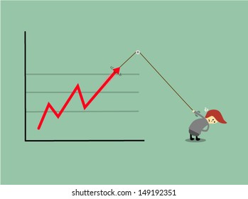 Stylized conceptual business chart - success & support metaphor , eps10 vector format