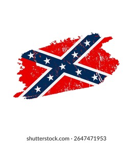 bandeira confederada estilizada com efeito grunge - bandeira confederação vintage - ilustração vetorial