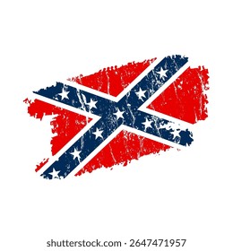 Bandera confederada estilizada con efecto grunge – Bandera confederada vintage – Ilustración vectorial