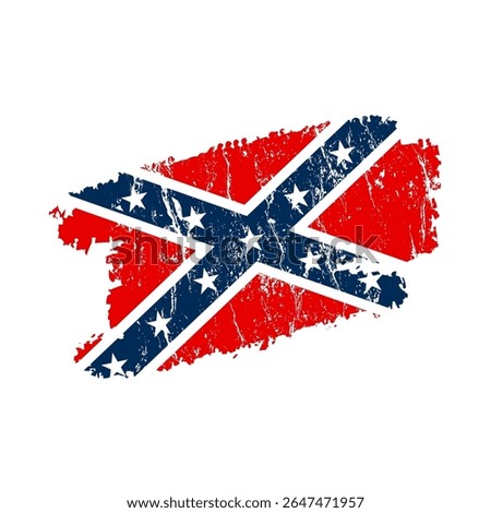 stylized confederate flag with grunge effect – vintage confederacy flag – vector illustration