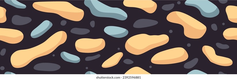 Stylized confetti background. Vector repeating texture. Hand drawn various shapes. Vector bright background with copy space. Seamless.