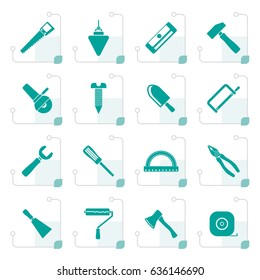 Stylized Construction and Building Tools icons - Vector Icon Set