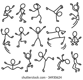 The stylized contours of people in movement. Part 2