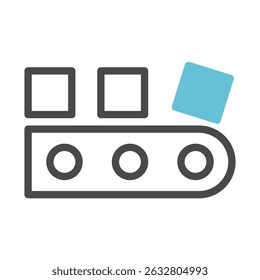 Stylized Conveyor Belt Illustration Emphasizing Automation and Production Flow