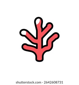 Stylized coral grows underwater displaying simplicity flatness