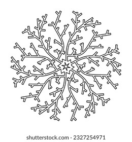 Stilvolle Korallen oder Algen, Mandala. Abstrakte Farbseite. Farbbuch. Vektorgrafik