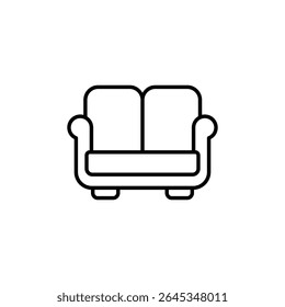 Arte De Linha De Sofá Estilizado Representando Móveis Confortáveis Para A Área De Estar