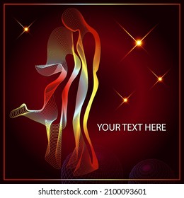 Stylized couple in love.  Valentine symbol. Vector illustration