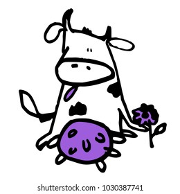 stylized cow. cute shape