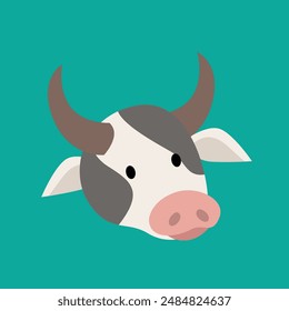 Stylized Cow Head Vector Graphic Design