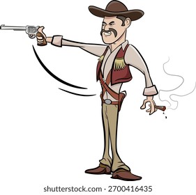 Ilustración vectorial de retrato de vaquero estilizado