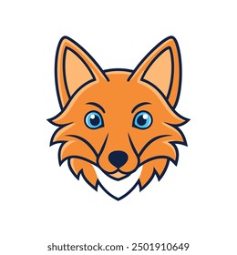 Stylized coyote head vector illustration with cartoon clipart and line art design elements.